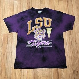 47 brand Vintage Tubular LSU Purple Tie-dye Tee